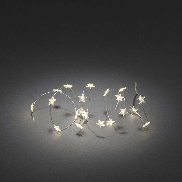 Konstsmide Lichtslinger ster | Konstsmide | 2.4 meter (40 leds, Fonkelend, Batterijen, Binnen, Warm wit) 3139-103 K151001614 - 1