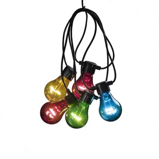 Konstsmide Lichtsnoer | 10 meter | Konstsmide (Koppelbaar, 10 leds, IP44, Gekleurd) 2397-500 K150305287 - 1