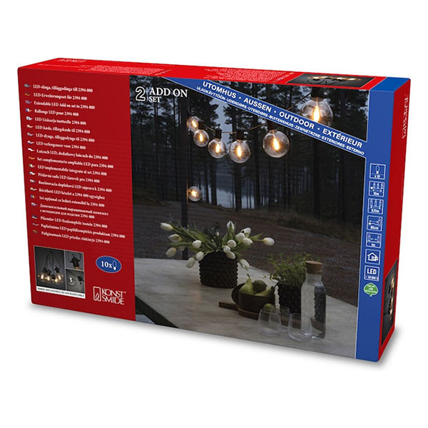 Konstsmide Lichtsnoer | 10 meter | Konstsmide (Koppelbaar, Dimbaar, 10 leds, IP44, Extra Warm Wit) 2395-800 K150305343 - 5
