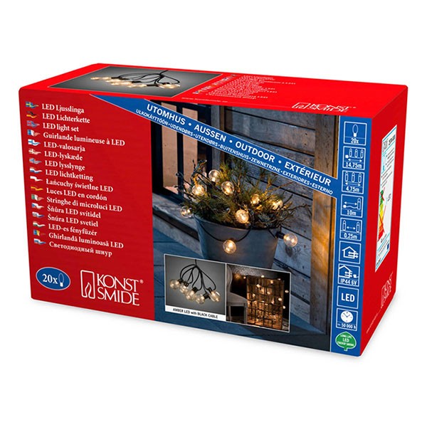 Konstsmide Lichtsnoer | 14.75 meter | Konstsmide (Dimbaar, 20 leds, Binnen/Buiten, Extra Warm Wit) 2374-800 K150305347 - 4