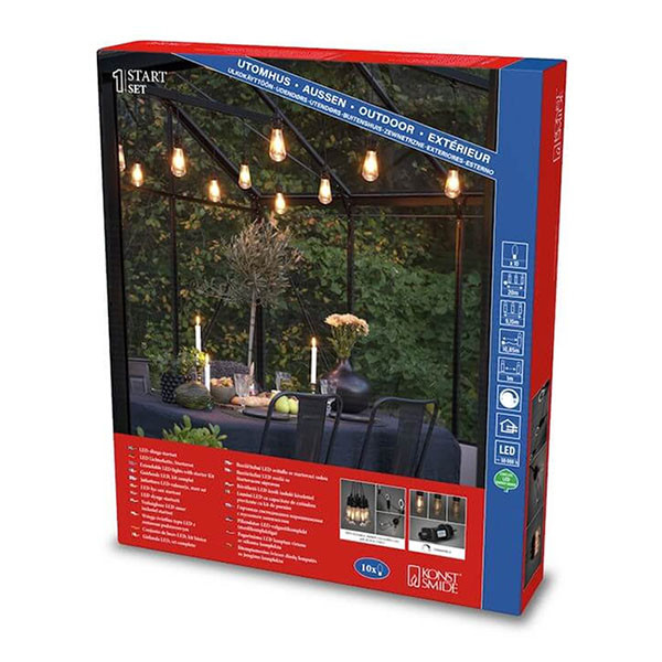 Konstsmide Lichtsnoer | 20 meter | Konstsmide (Startsnoer, Dimbaar, 10 leds, IP44, Extra Warm Wit) 2351-800 K150305345 - 6