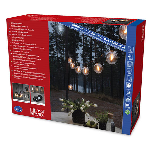 Konstsmide Lichtsnoer | 20 meter | Konstsmide (Startsnoer, Dimbaar, 10 leds, IP44, Extra Warm Wit) 2394-800 K150305342 - 7