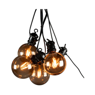 Konstsmide Lichtsnoer | Konstsmide | 10 meter (Gerookt bruin glas, Startset, 10 led, IP44, Dimbaar, Amber) 2394-860 K150301078