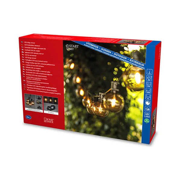 Konstsmide Lichtsnoer | Konstsmide | 10 meter (Gerookt bruin glas, Startset, 10 led, IP44, Dimbaar, Amber) 2394-860 K150301078 - 7
