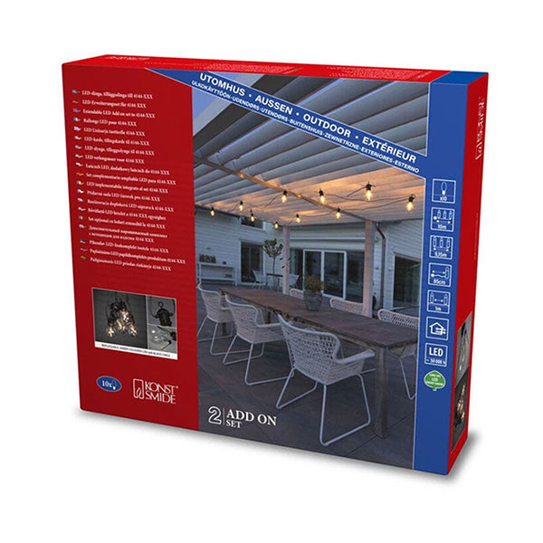 Konstsmide Lichtsnoer | Konstsmide | 10 meter (Peer, Uitbreidingsset, 10 led, IP44, Dimbaar, Amber) 4145-800 K150301077 - 2