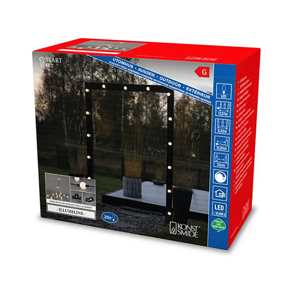 Konstsmide Lichtsnoer | Konstsmide | 6.27 meter (Startsnoer, Koppelbaar, 20 led, IP44. Warm wit) 3664-130 K150301072 - 4