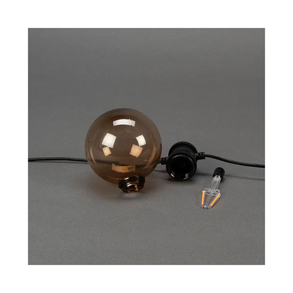 Konstsmide Lichtsnoer | Konstsmide | 9.15 meter (Gerookt bruin glas, Uitbreiding, 10 led, IP44, Dimbaar, Amber) 2395-860 K150301079 - 6