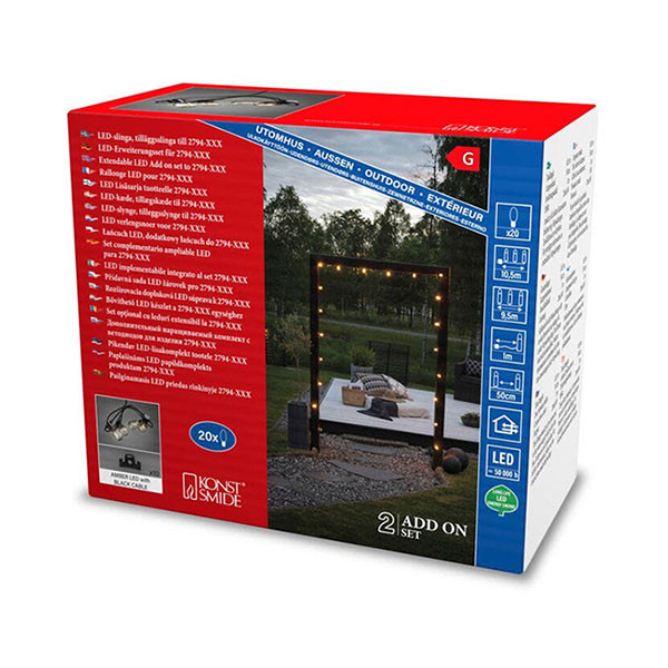 Konstsmide Lichtsnoer | Konstsmide | 9.5 meter (Koppelbaar, 20 led, IP44, Dimbaar) 2795-800 K150301075 - 3