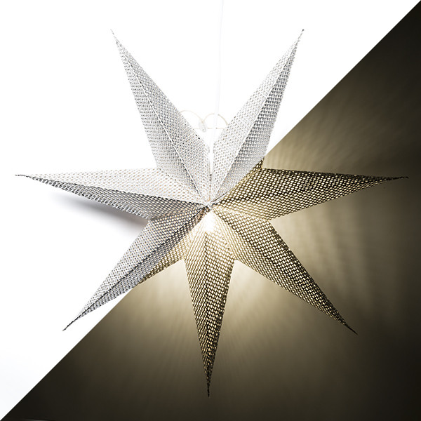 Konstsmide Papieren kerstster | Konstsmide | Ø 60 cm (Geperforeerd, Netstroom, Zilver) 5900-300 K150302906 - 1