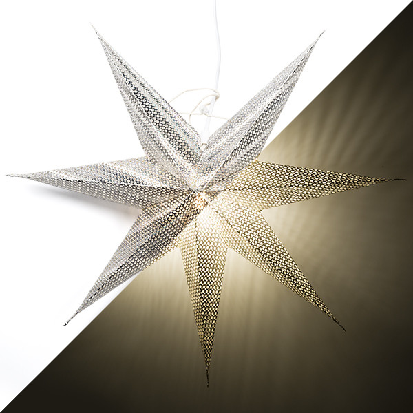 Konstsmide Papieren kerstster | Konstsmide | Ø 60 cm (Geperforeerd, Netstroom, Zilver) 5918-350 K150302908 - 1