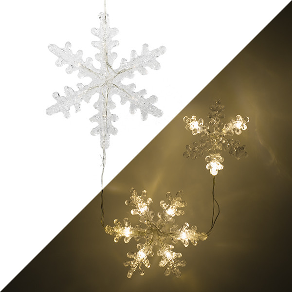 Konstsmide Sneeuwvlok met verlichting | Konstsmide | 3 stuks (Led, Batterijen, Timer, Binnen/Buiten) 6132-103 K150303732 - 1