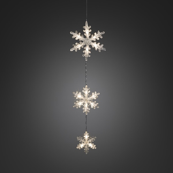 Konstsmide Sneeuwvlok met verlichting | Konstsmide | 3 stuks (Led, Batterijen, Timer, Binnen/Buiten) 6132-103 K150303732 - 3