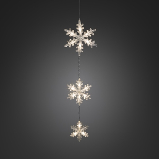 Konstsmide Sneeuwvlok met verlichting | Konstsmide (LED, Batterijen, Timer, Binnen/Buiten, 3 stuks) 6132-103 K150303732 - 