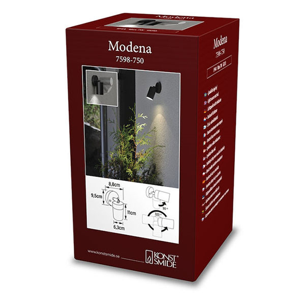 Konstsmide Wandlamp buiten | Konstsmide | Modena (GU10, Zwenkbaar, Zwart) 7598-750 K150305257 - 4
