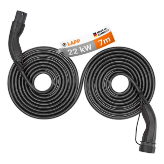 LAPP Laadkabel type 2 | LAPP | 7 meter (Vormhoudend, 22 kW, Zwart) 75750 K170103354 - 1