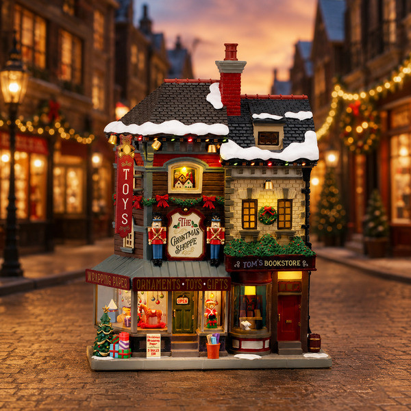 Lemax Façade | Lemax | The Christmas Shoppe | Caddington Village (Batterijgevoed, Led, Handgeschilderd) 65568 K151001498 - 2