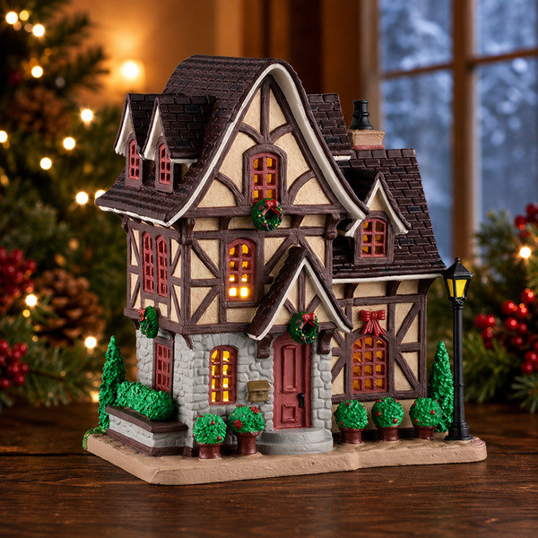 Lemax Kerstdorp | Lemax | Bosworth Residence | Caddington Village (Led, Porselein, Handgeschilderd) 65550-EU K151001482 - 2