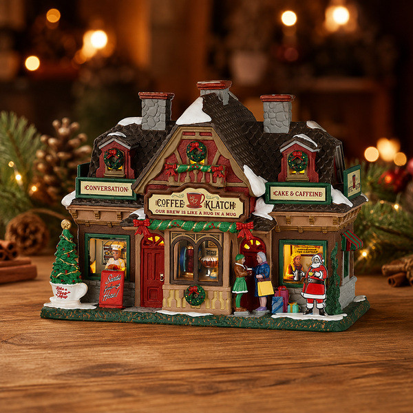 Lemax Kerstdorp | Lemax | Coffee Klatch | Caddington Village (Led, Porselein, Handgeschilderd) 65541-EU K151001490 - 2