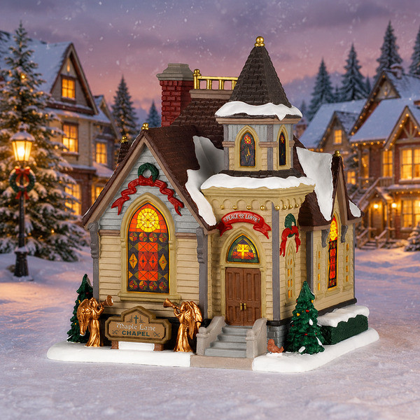 Lemax Kerstdorp | Lemax | Maple Lane Chapel | Harvest Crossing (Led, Porselein, Handgeschilderd) 65542-EU K151001537 - 2