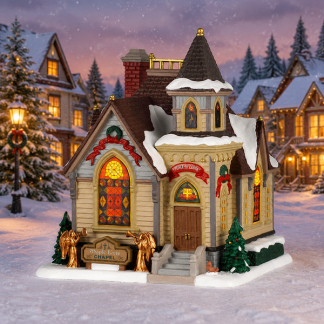 Lemax Kerstdorp | Lemax | Maple Lane Chapel | Harvest Crossing (Led, Porselein, Handgeschilderd) 65542-EU K151001537 - 2