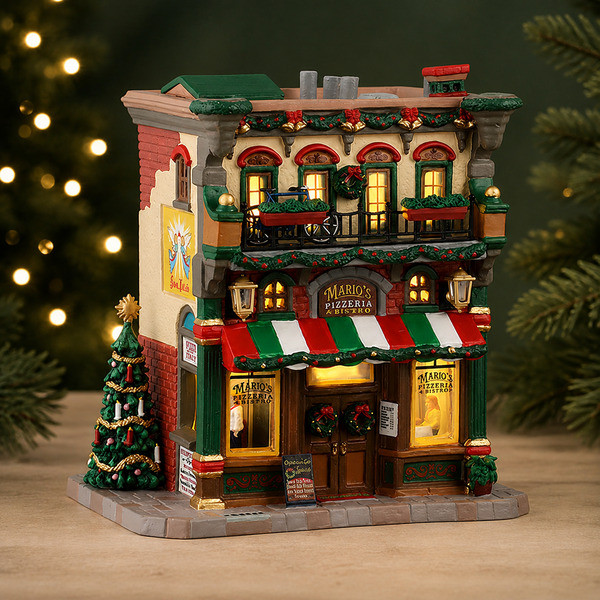 Lemax Kerstdorp | Lemax | Mario's Pizzeria & Bistro | Caddington Village (Led, Porselein, Handgeschilderd) 65554-EU K151001491 - 2