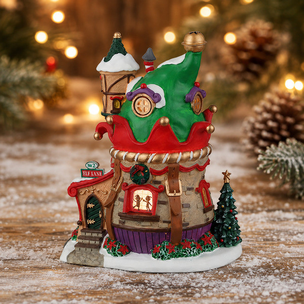 Lemax Kerstdorp | Lemax | No.2 Elf Lane | Santa's Wonderland (Led, Handgeschilderd) 24016 K151001528 - 2