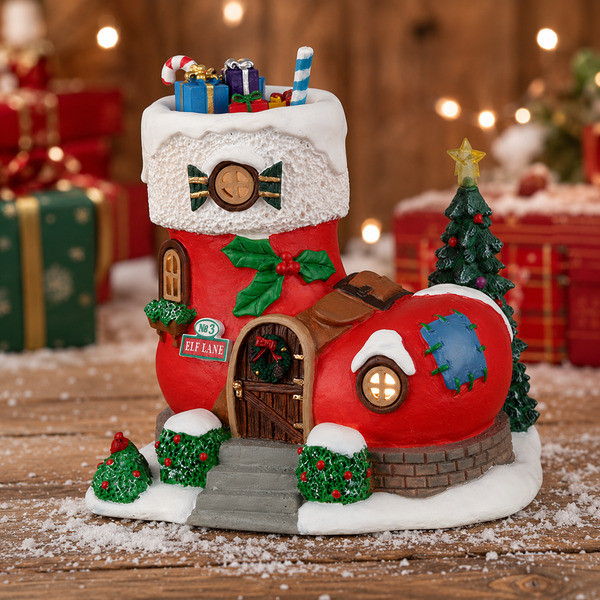 Lemax Kerstdorp | Lemax | No.3 Elf Lane | Santa's Wonderland (Led, Handgeschilderd) 24017 K151001529 - 2