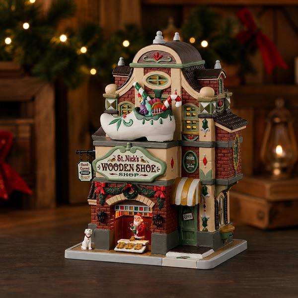 Lemax Kerstdorp | Lemax | St. Nick's Wooden Shoe Shop | Caddington Village (Led, Porselein, Handgeschilderd) 35069-EU K151001495 - 2