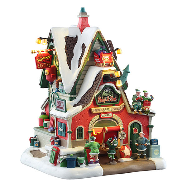 Lemax Kerstdorp | Lemax | The Elf Service Sleigh & Sled Repair | Santa’s Wonderland (Led, Handgeschilderd) 55315 K151001109 - 1