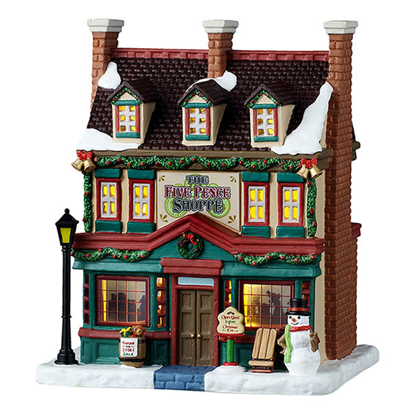 Lemax Kerstdorp | Lemax | The Five Pence Shoppe | Caddington Village (Led, Porselein, Handgeschilderd) 55344-EU K151001091 - 1