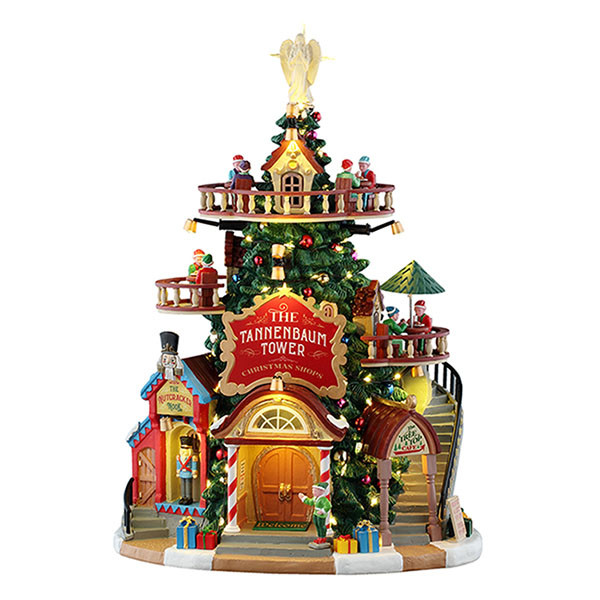 Lemax Kerstdorp | Lemax | The Tannenbaum Tower Christmas Shops | Santa’s Wonderland (Led, Handgeschilderd) 55311 K151001108 - 1
