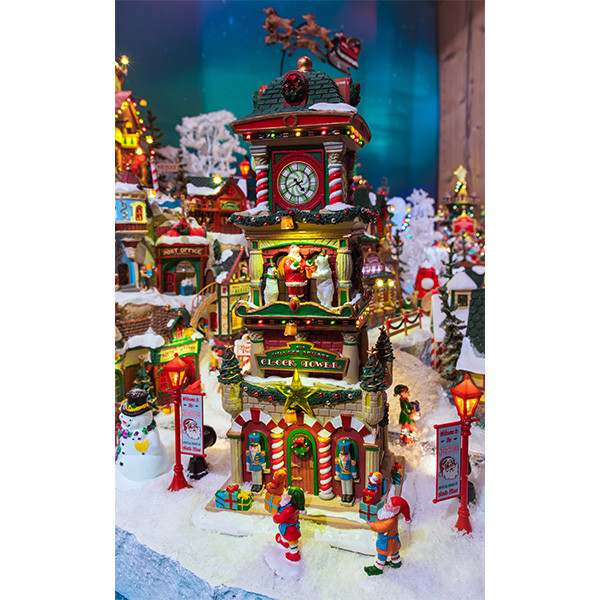 Lemax Kerstdorp | Lemax | The Village Square Clock Tower | Santa’s Wonderland (Batterijgevoed, Led, Handgeschilderd) 55320 K151001110 - 4