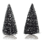 Kerstdorp accessoire | Lemax | Bristle Tree | General Products | Set van 2 (Small, Handgeschilderd) 