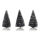 Kerstdorp accessoire | Lemax | Bristle Tree | Set van 3 (Mini, Handgeschilderd) 
