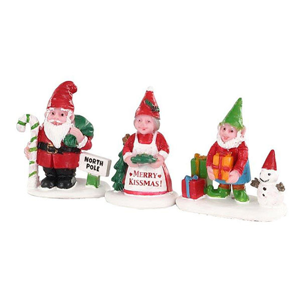 Lemax Kerstdorp accessoire | Lemax | Christmas Garden Gnomes | General Products (Set van 3, Handgeschilderd) 4739 K151001178 - 1