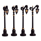 Lemax Kerstdorp accessoire | Lemax | Colonial Street Lamp | General Products (Set van 4, Led, Handgeschilderd) 54313 K151001150 - 1