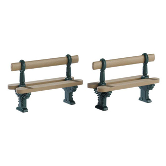 Lemax Kerstdorp accessoire | Lemax | Double Seated Bench | General Products (Set van 2, Metaal, Handgeschilderd) 74235 K151001174