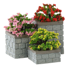 Kerstdorp accessoire | Lemax | Flower Bed Boxes | Caddington Village (Set van 3, Handgeschilderd)