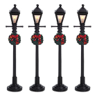 Lemax Kerstdorp accessoire | Lemax | Gas Lantern Street Lamp | General Products | Set van 4 (Led, Handgeschilderd) 64498 K151001151 - 1