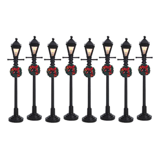 Lemax Kerstdorp accessoire | Lemax | Gas Lantern Street Lamp | General Products | Set van 8 (Led, Handgeschilderd)  64500 K151001153 - 1