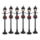 Lemax Kerstdorp accessoire | Lemax | Gas Lantern Street Lamp | General Products (Set van 6, Led, Handgeschilderd) 64499 K151001152 - 1