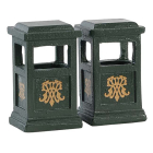 Kerstdorp accessoire | Lemax | Green Trash Can | General Products (Set van 2, Handgeschilderd) Kerstdorp accessoire | Lemax | Green Trash Can | General Products (Set van 2, Handgeschilderd)