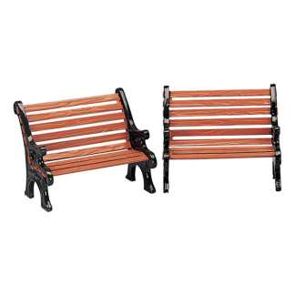Lemax Kerstdorp accessoire | Lemax | Park Bench | General Products (Set van 2, Metaal, Handgeschilderd) 34895 K151001181