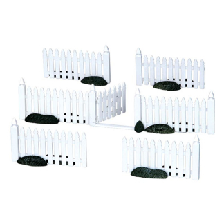 Lemax Kerstdorp accessoire | Lemax | Plastic Picket Fence | General Products (Set van 7, Handgeschilderd)  14388 K151001170