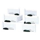 Lemax Kerstdorp accessoire | Lemax | Plastic Picket Fence | General Products (Set van 7, Handgeschilderd)  14388 K151001170 - 1
