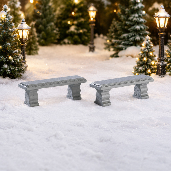 Lemax Kerstdorp accessoire | Lemax | Plaza Bench | General Products | Set van 2 74236 K151001599 - 2