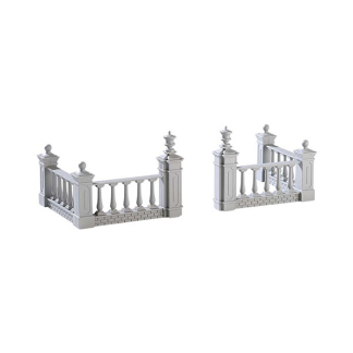 Lemax Kerstdorp accessoire | Lemax | Plaza Fence | General Products | Set van 4 (Handgeschilderd) 74237 K151001597