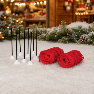 Lemax Kerstdorp accessoire | Lemax | Ski Racing Net | Vail Village | Set van 10 (Handgeschilderd) 44788 K151001571 - 2