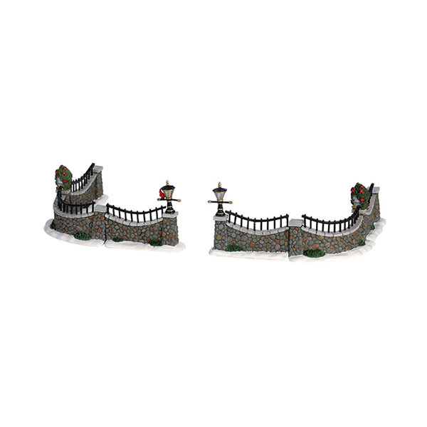 Lemax Kerstdorp accessoire | Lemax | Stone Wall | General Products | Set van 6 (Handgeschilderd) 63576 K151001580 - 1