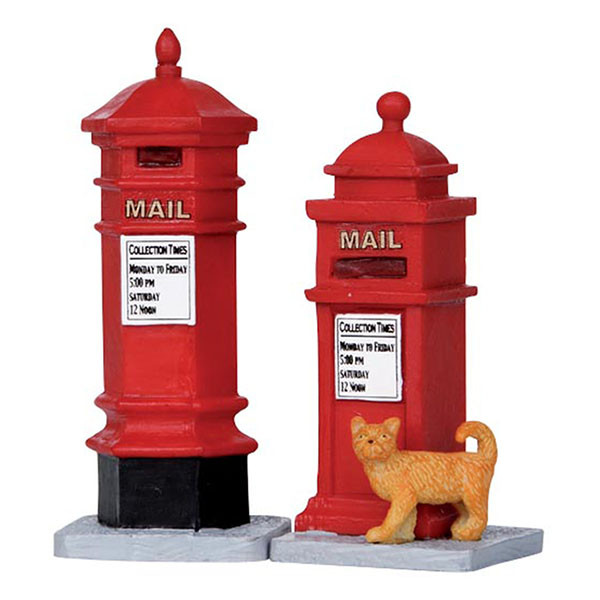 Lemax Kerstdorp accessoire | Lemax | Victorian Mailboxes | Caddington Village (Set van 2, Handgeschilderd) 14362 K151001169 - 1
